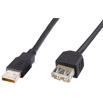 PremiumCord Predlžovací kábel USB, 50 cm, čierny