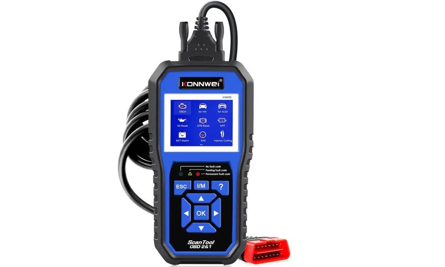 Konnwei KW450 OBDII diagnostika pre VW, Škoda, Seat, Audi