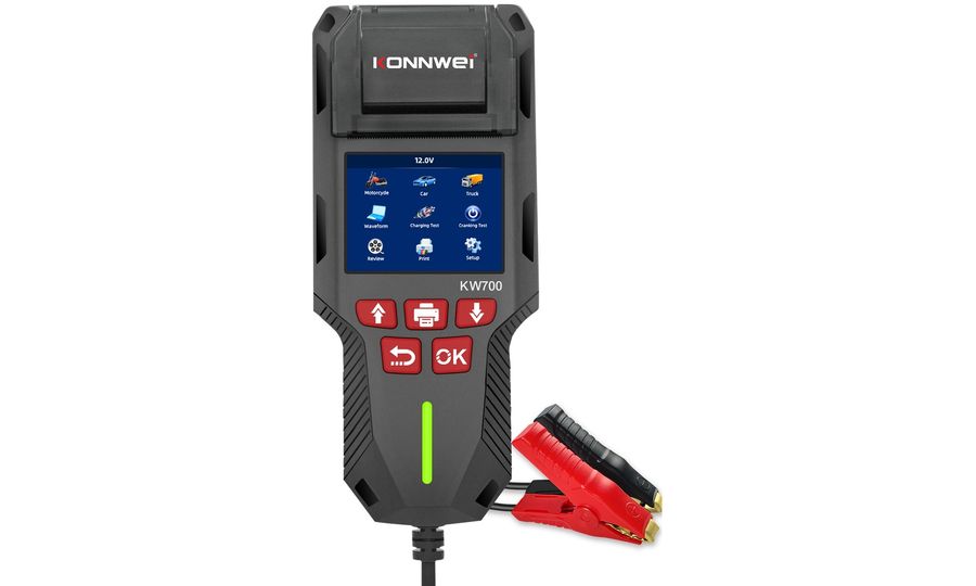 KONNWEI KW700 Professional, tester autobatérií 12 a 24 V s integrovanou tlačiarňou
