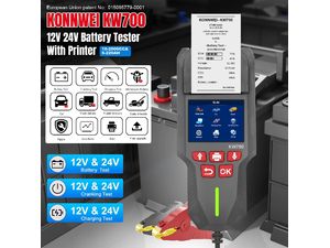 KONNWEI KW700 Professional, tester autobatérií 12 a 24 V s integrovanou tlačiarňou