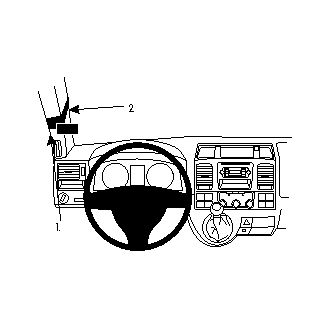Brodit ProClip Volkswagen Caravelle/T5 Transporter/Pickup 10-15, vľavo na stĺpik (bez držadla)