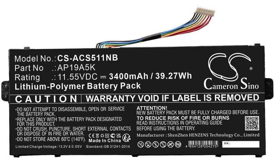 Batéria pre Acer Aspire 5 A515-43, Chromebook Spin 511 R752t-N14n atď., 3400 mAh