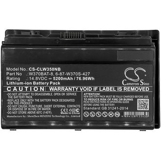 Batéria pre Gigabyte P2742, P2742G, Clevo G508II, K590S, Schenker W350ETQ a ďalšie, 5200 mA, Li-Ion