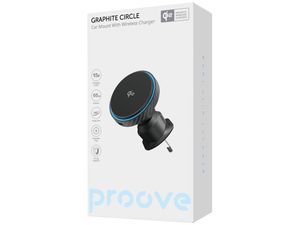 Bezdrôtový nabíjací držiak do auta Proove Graphite Circle Qi2 15W