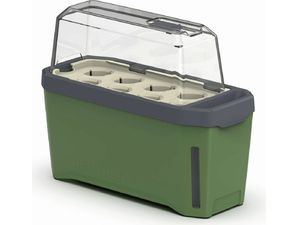 Samozavlažovací kvetináč Gusta Garden HARRY HERBS s vekom, tmavozelený