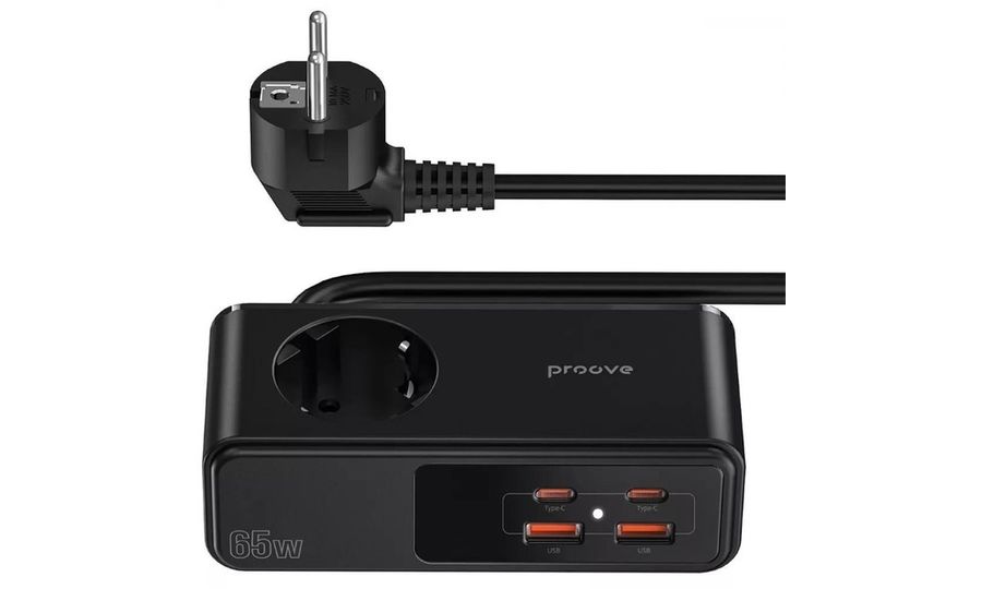 Napájací panel Proove Homester Pro 65W (1AC + 2 Type-C + 2 USB) 1,5 m