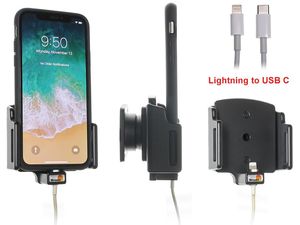 Brodit držiak pre Apple iPhone 11 Pro/11/XR/Xs/X v puzdre, priechodka pre orig. Blesk/USB-C