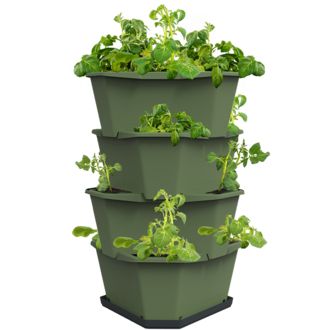 Samozavlažovací kvetináč Gusta Garden PAUL POTATO, 4 vrstvy, tmavozelený