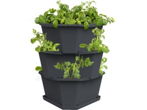 Samozavlažovací 3-vrstvový kvetináč Gusta Garden PAUL POTATO, antracit
