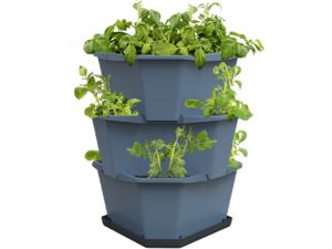 Samozavlažovací 3-vrstvový kvetináč Gusta Garden PAUL POTATO, modrý