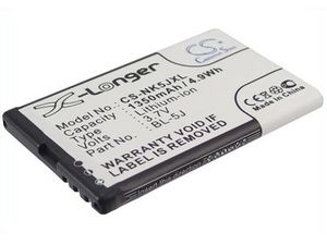 Batérie pre Nokia X6, N900, 5230, 5800 XM, (ekv. BL-5J) Li-ion 3,7V 1350mAh