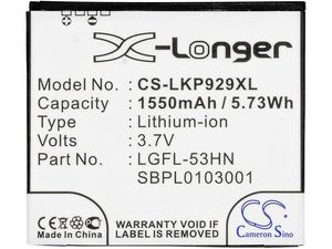 Batéria pre LG Optimus 2X, Optimus 3D, Doubleplay a ďalšie, 1550 mAh, Li-Ion