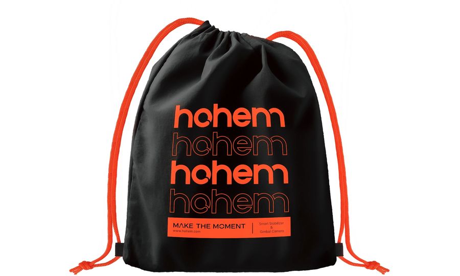 Hohem Carry Bags, taška na chrbát so šnúrkou, čierna