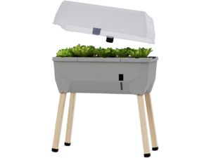 Samozavlažovací kvetináč Gusta Garden SAMMY SALAD s vekom svetlosivý