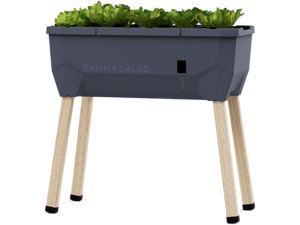 Samozavlažovací kvetináč Gusta Garden SAMMY SALAD bez veka, antracitový