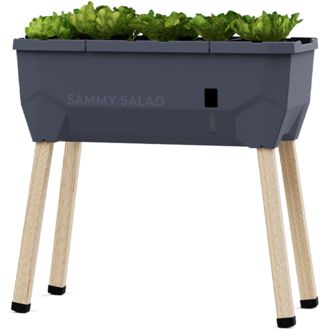 Samozavlažovací kvetináč Gusta Garden SAMMY SALAD bez veka, antracitový