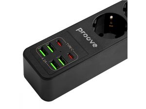 Predlžovací kábel do zásuvky Proove P-03 (3AC + 4 USB + 2 Type-C) 2 m
