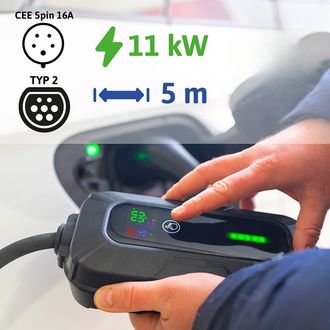 Prenosná nabíjačka SECTRON LITE pre elektrické vozidlá - 11kW, 400V, CEE 5pin - typ 2, dĺžka 5m