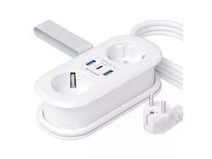 Predlžovací kábel Proove Supercoil 20W (2AC + 1 Type-C + 2 USB) 1,5 m