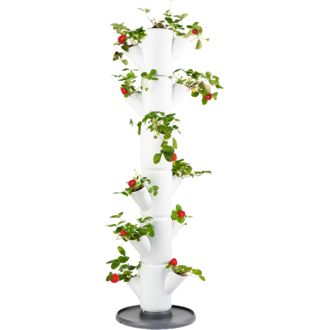 Gusta Garden SISSI STRAWBERRY klasický samozavlažovací kvetináč 6 poschodí, biely