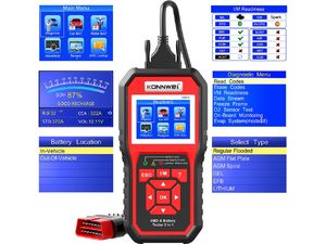 Konnwei KW870 autodiagnostika OBD II skener + tester batérií 6 - 12V