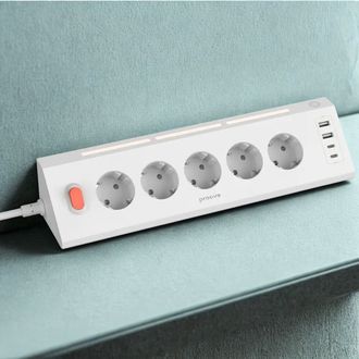 Predlžovací kábel Proove Prism (5AC + 2 Type-C + 2 USB) 1,6 m