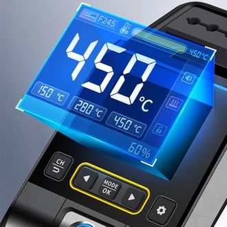 Profesionálna spájkovacia stanica FNIRSI DWS-200 s farebným displejom, 100-450 °C, 200 W