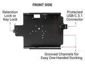 DržiakBrodit pre Zebra ET65/ET60, AMPS/VESA 75, uzamykateľný, USB-C 3.1