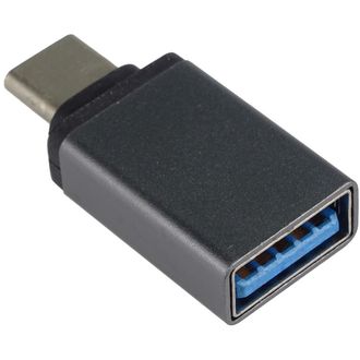 PremiumCord Adaptér USB-C/male - USB3.0 A/female, metalická sivá, OTG