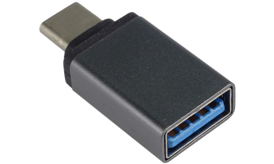 PremiumCord Adaptér USB-C/male - USB3.0 A/female, metalická sivá, OTG