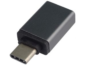 PremiumCord Adaptér USB-C/male - USB3.0 A/female, metalická sivá, OTG