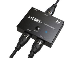 Obojsmerný prepínač HDMI 2.1 (2x1/1x2), 8K/60Hz, 4K/120Hz, 1080p/240Hz