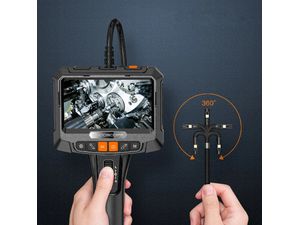 Endoskop Inskam S10 s funkciou otáčania, 5" displej, 8,5 mm sonda, 1080p, duálna kamera, 1,5 m kábel