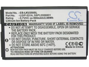 Batérie pre LG T500 (ekv.LGIP-531A) 800mAh Li-ion