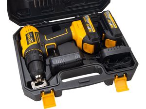 TOLSEN Aku příklepová vrtačka 20V, 2x2Ah + sada vrtáků a kufřík, 35 Nm