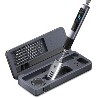 FNIRSI HS-02B programovateľný mikropájkovač s úložným boxom a stojanom, 3 hroty