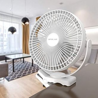 Nabíjací ventilátor Opolar s klipom, 10000 mAh, biely