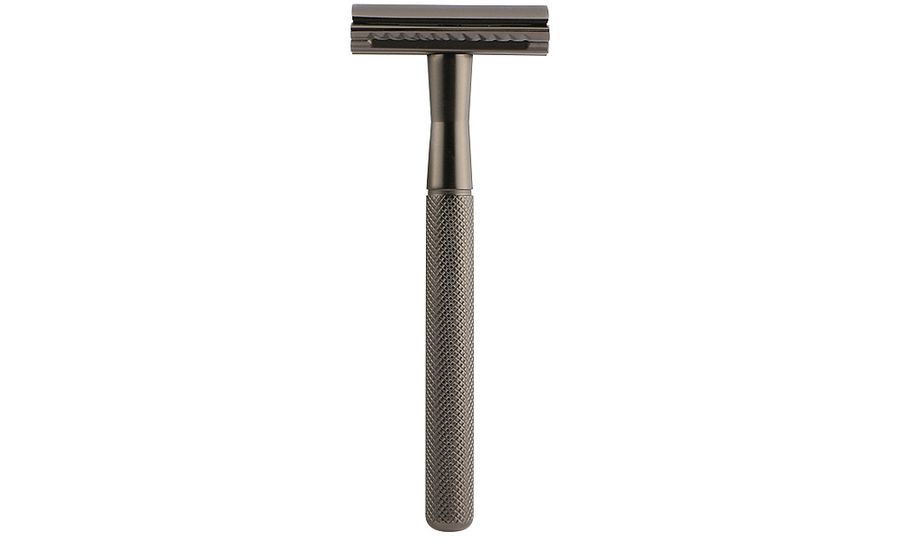 Klasická žiletka, na žiletky, kovová, brúsená rukoväť, bronzová