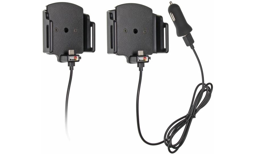 Brodit držiak do auta nastaviteľný s USB-C a nabíjaním z cig. zapaľovača/USB š.62-77 mm, hr. 6-10