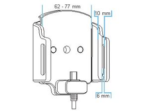 Brodit držiak do auta nastaviteľný s USB-C so skrytým nabíjaním š.62-77 mm, tl.6-10mm