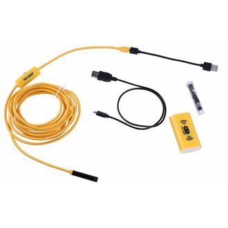 Endoskop F130 WiFi s osvetlením, rozlíšenie 1200p, 3,5 m pevný kábel, žltý