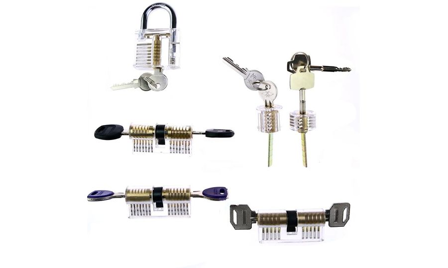 LockPick set 6x transparentný tréningový zámok