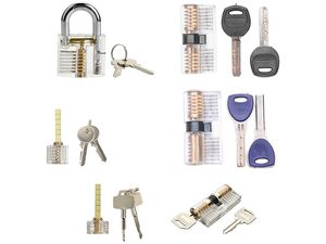 LockPick set 6x transparentný tréningový zámok