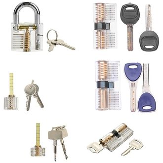 LockPick set 6x transparentný tréningový zámok