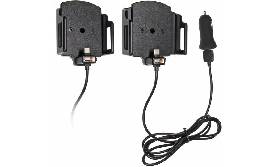 Brodit držiak do auta nastaviteľný s USB-C a nabíjaním z cig. zapaľovača/USB š. 62-77 mm, hr. 12-16