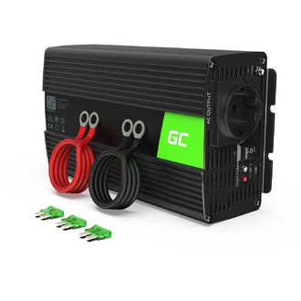 Napájací menič Green Cell 24V na 230V, 1000W/2000W, čistá sínusová vlna