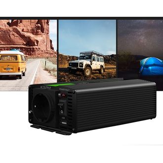 Napájací menič Green Cell 24V na 230V, 1000W/2000W, čistá sínusová vlna