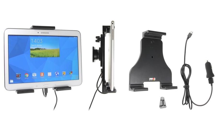 Brodit držiak do auta na tablet nastaviteľný, USB-C, s nabíjaním/USB, 180-230mm