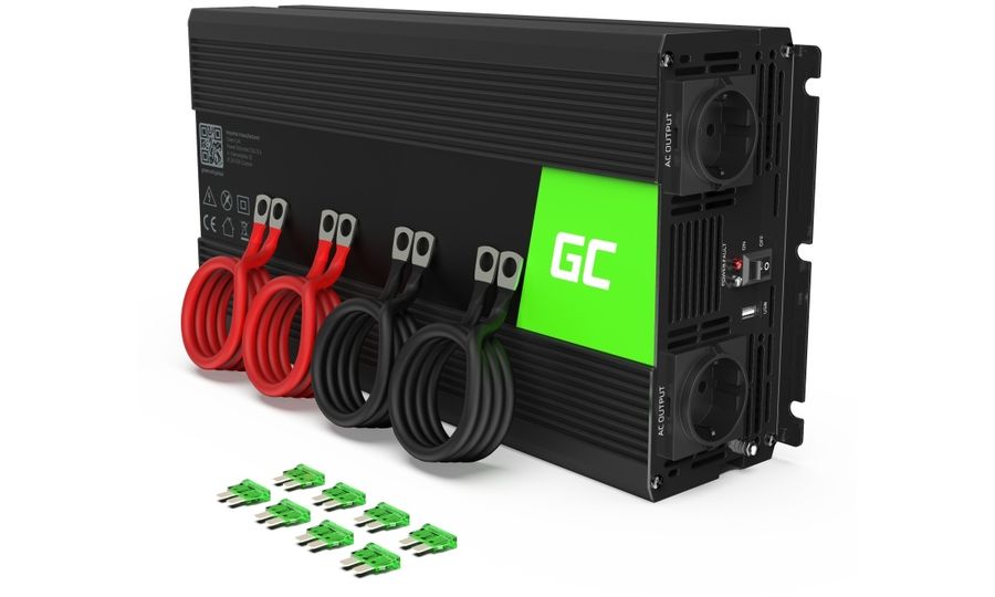 Napájací menič Green Cell 24V na 230V, 2000W/4000W, čistá sínusoida