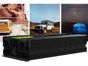 Napájací menič Green Cell 24V na 230V, 2000W/4000W, čistá sínusoida